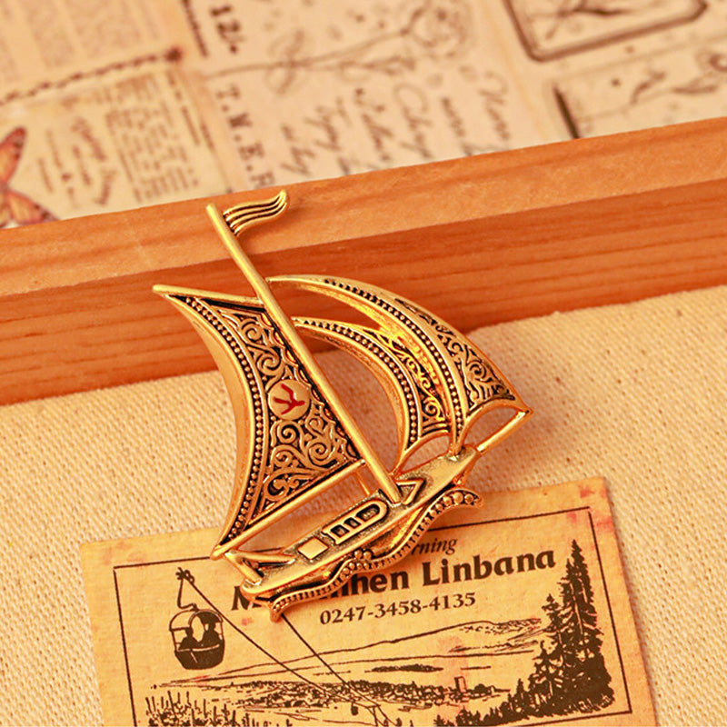 Mihmily brand-retro sailboat niche simple exquisite brooch