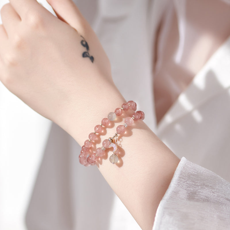 Mihmily brand-Strawberry crystal bracelet, gift for girlfriend