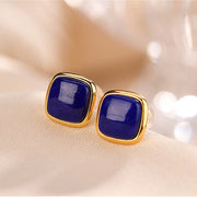 Mihmily brand-lapis lazuli square earrings, simple and high-end fashion earrings for women