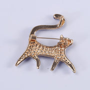 Mihmily brand-handmade diamond cat brooch, fashionable and exquisite personality