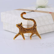 Mihmily brand-handmade diamond cat brooch, fashionable and exquisite personality