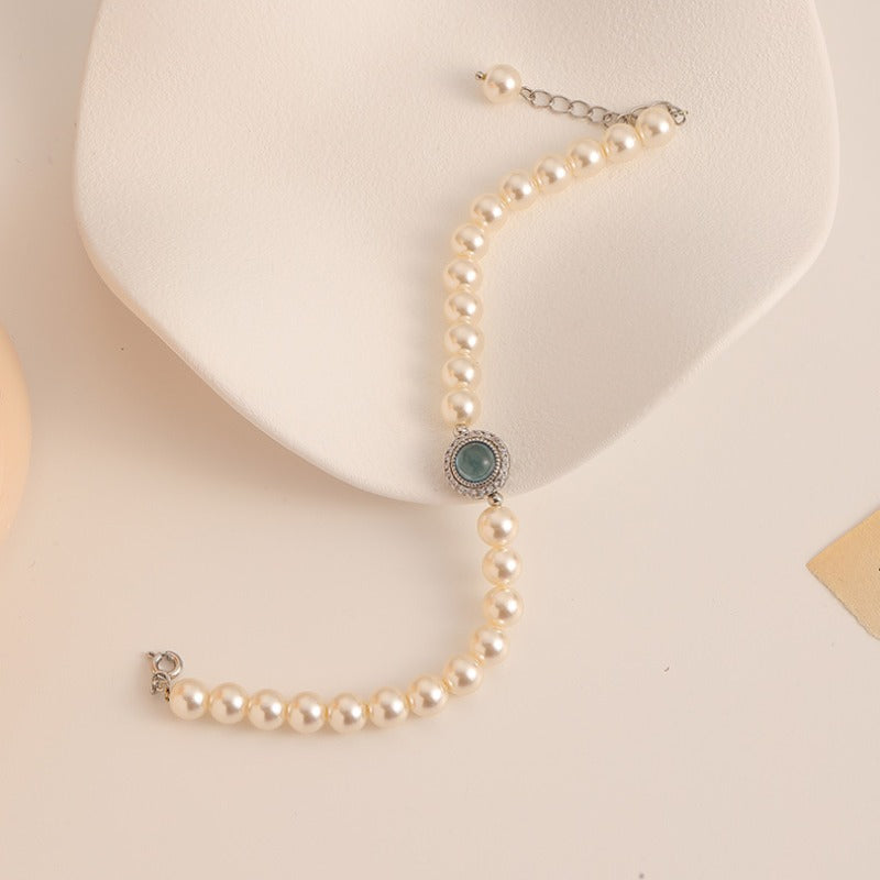 【Mihmily】Aquamarine pearl bracelet, light luxury gift, bring good luck