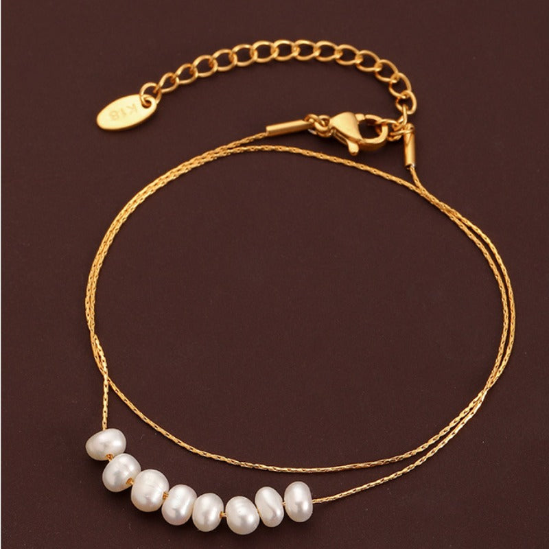 【Mihmily】Natural freshwater pearl necklace, simple and high-end, a lucky gift