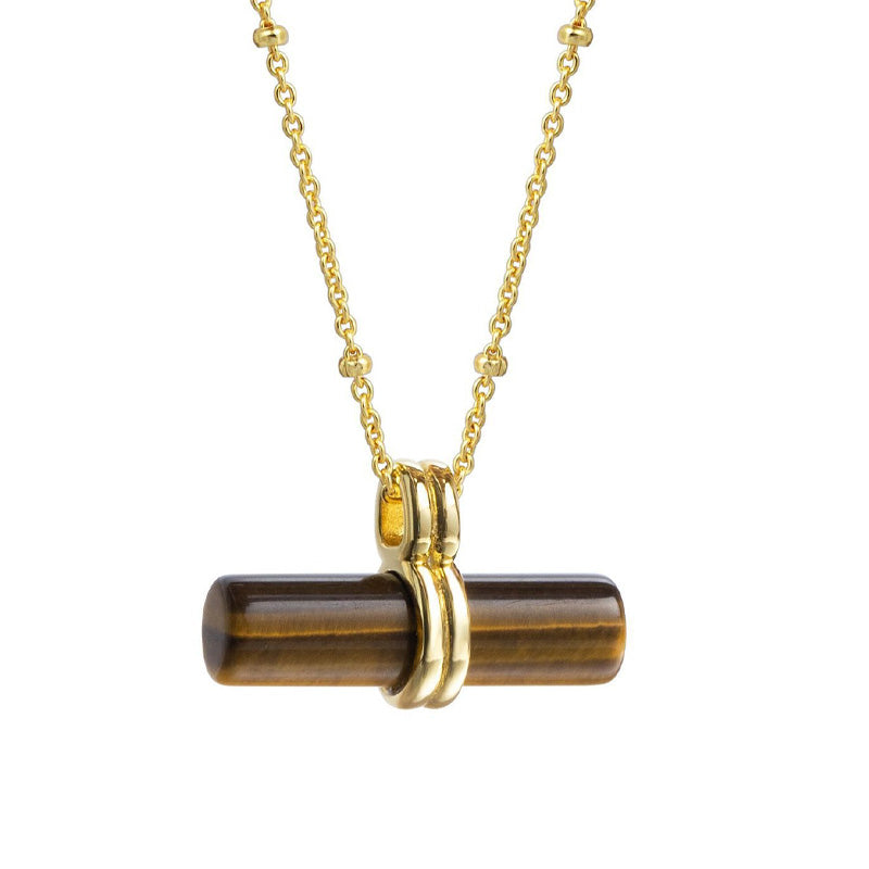 Mihmily brand-Tiger Eye Stone Balance Beam Necklace, simple, stylish and individual