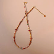 【Mihmily】Vintage Dunhuang Feitian colorful beaded necklace, simple, stylish and high-end, a lucky charm