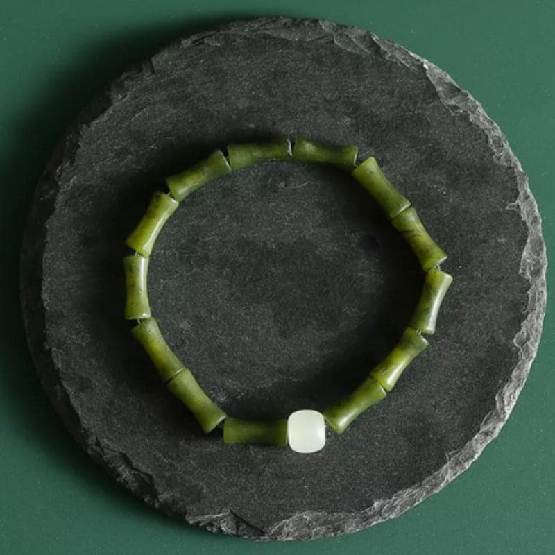 【Mihmily】Natural Jade Bracelet - Handmade, Exquisite Imitation Bamboo, Elegant and Retro, Perfect Gift