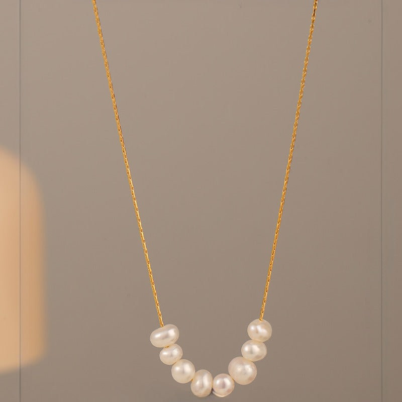 【Mihmily】Natural freshwater pearl necklace, simple and high-end, a lucky gift