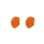 【Mihmily】Elegant French Hong Kong style translucent orange irregular earrings-artistic retro charm brings good luck