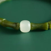 【Mihmily】Natural Jade Bracelet - Handmade, Exquisite Imitation Bamboo, Elegant and Retro, Perfect Gift