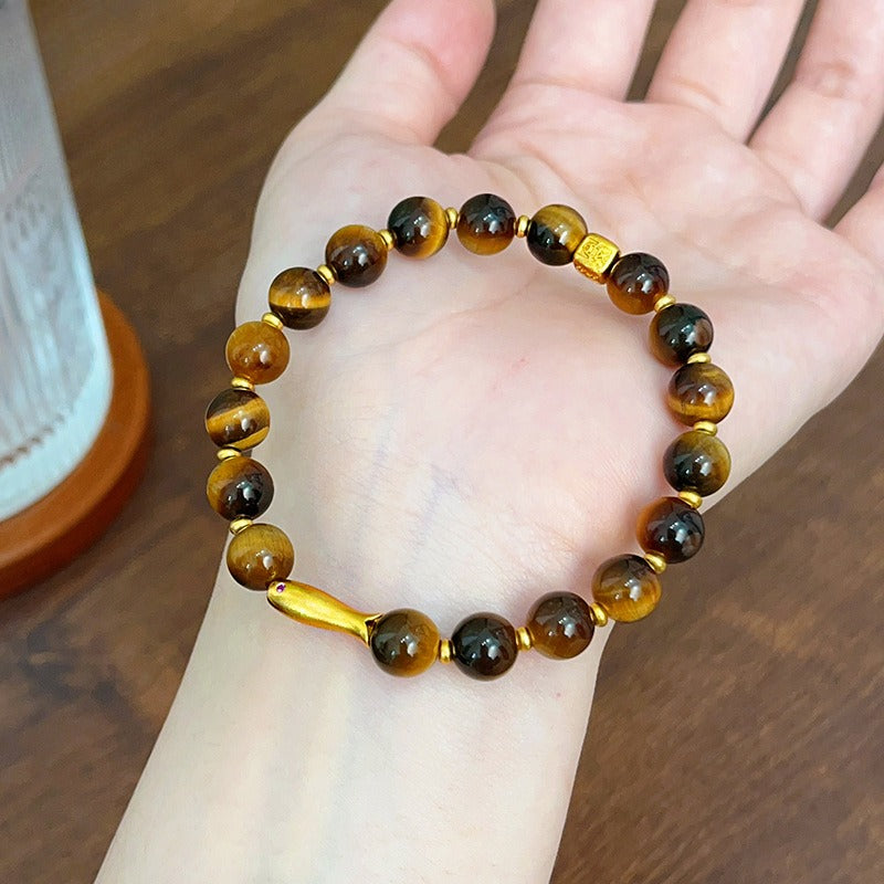 Mihmily brand - Koi fish tiger eye stone bracelet, simple and stylish for men and women