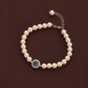 【Mihmily】Aquamarine pearl bracelet, light luxury gift, bring good luck