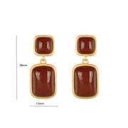 【Mihmily】Natural red agate earrings are vintage and unique - French elegance, bringing good luck