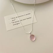 【Mihmily】Natural crystal pink jade necklace, lucky gift, attract love