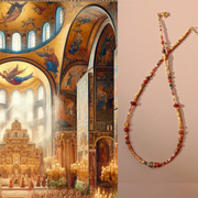 【Mihmily】Vintage Dunhuang Feitian colorful beaded necklace, simple, stylish and high-end, a lucky charm