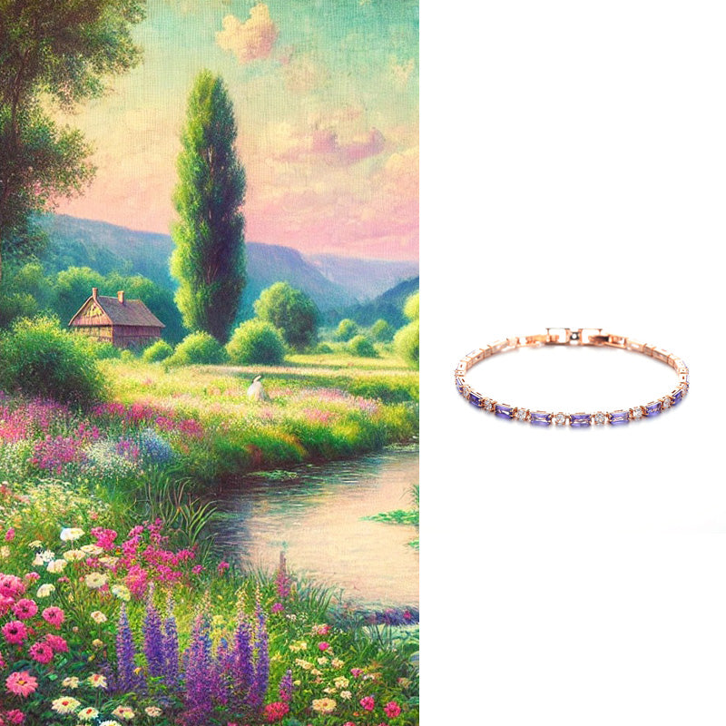 【Mihmily】Amethyst gem bracelet, French retro small exquisite light luxury high-end