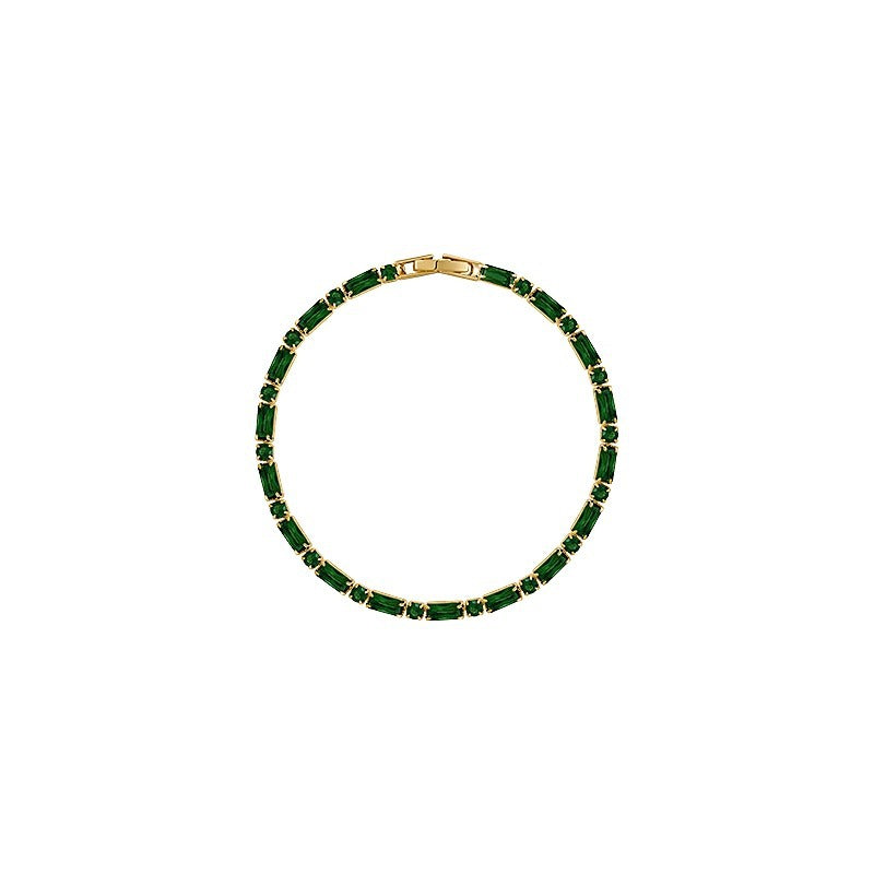 【Mihmily】French vintage natural emerald bracelet, lucky gemstone gift