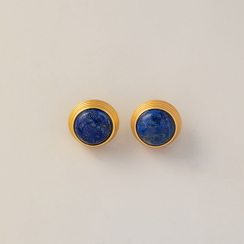 Mihmily brand-retro lapis lazuli earrings, personalized and high-end with good luck