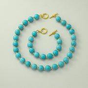 【Mihmily】Turquoise necklace and bracelet set, lucky gemstone brings good luck