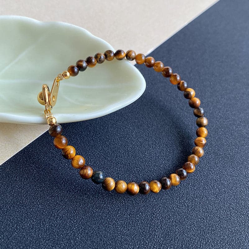 【Mihmily】Natural tiger eye stone bracelet is unique and fashionable - beautiful appearance, brings good luck