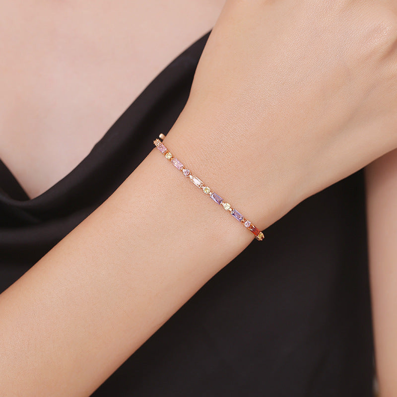 Mihmily brand-color zircon bracelet, fashionable and individual