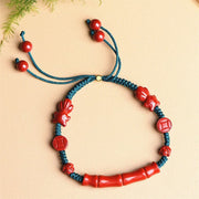 【Mihmily】Natural cinnabar bracelet - exquisite bamboo pattern, a gift for mother or wife