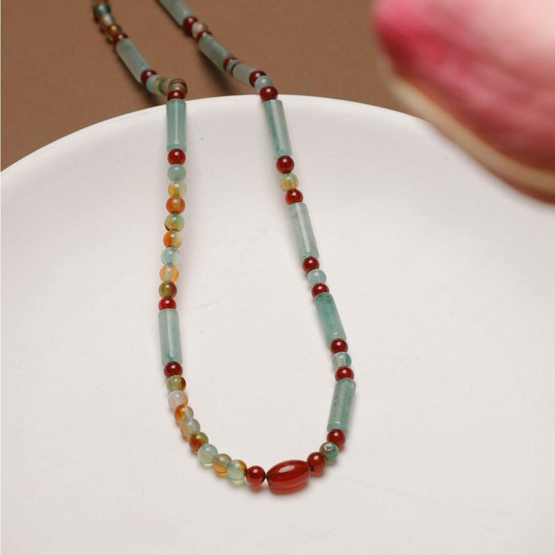 Mihmily brand-colorful gemstone lucky necklace, light luxury personality fashion