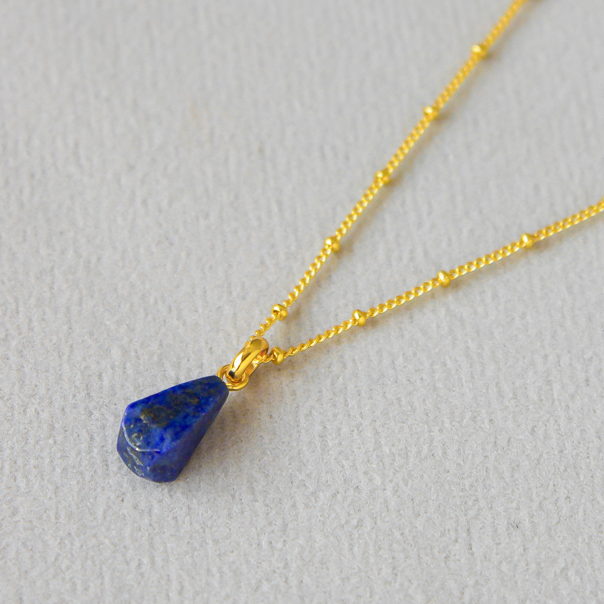 Mihmily brand-natural lapis lazuli pendant necklace, simple and stylish three-dimensional