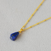 Mihmily brand-natural lapis lazuli pendant necklace, simple and stylish three-dimensional