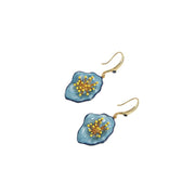 【Mihmily】Vintage drip glaze flower earrings, fashionable and advanced, bring good luck