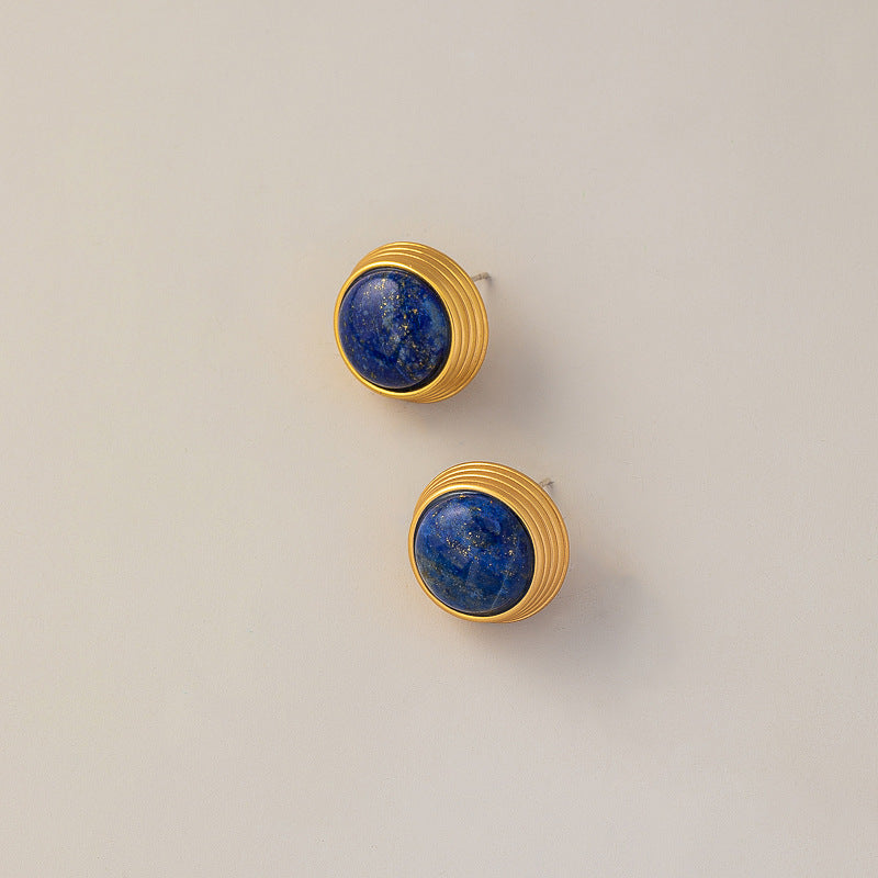 Mihmily brand-retro lapis lazuli earrings, personalized and high-end with good luck