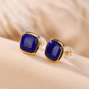 Mihmily brand-lapis lazuli square earrings, simple and high-end fashion earrings for women