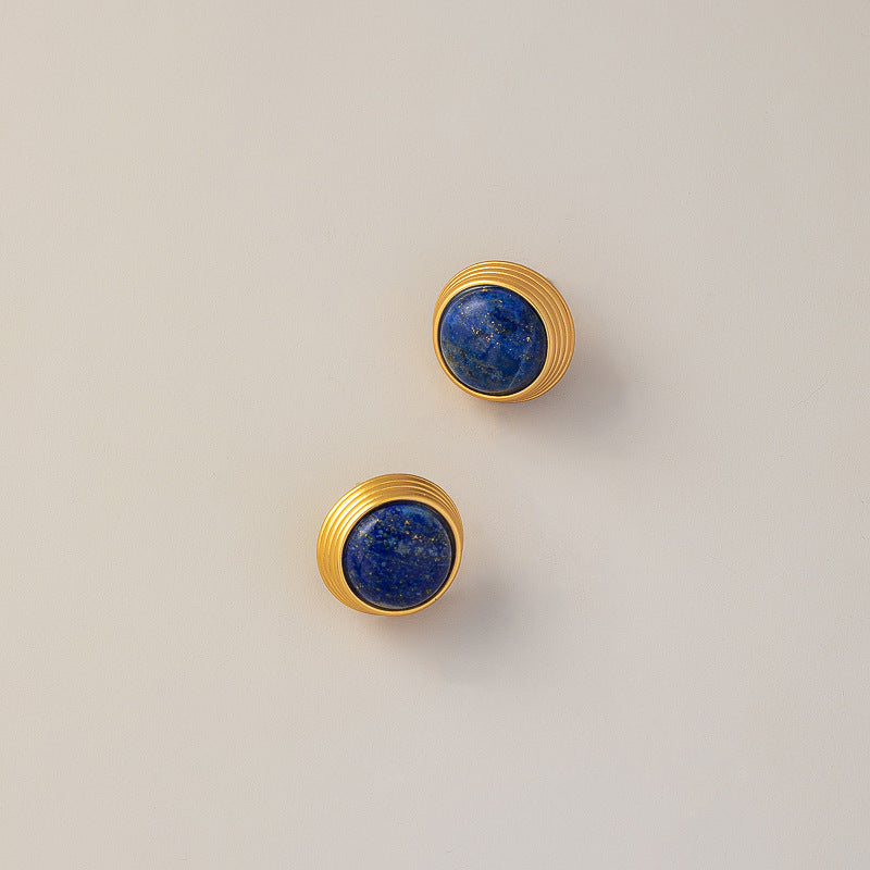 Mihmily brand-retro lapis lazuli earrings, personalized and high-end with good luck