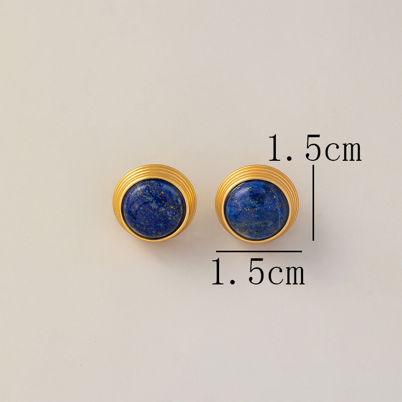 Mihmily brand-retro lapis lazuli earrings, personalized and high-end with good luck