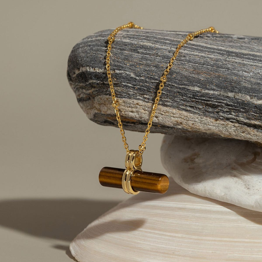 Mihmily brand-Tiger Eye Stone Balance Beam Necklace, simple, stylish and individual