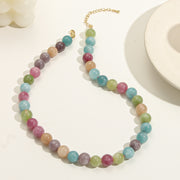 【Mihmily】Bring Good Luck Necklace - Colored Gemstone Beaded Necklace