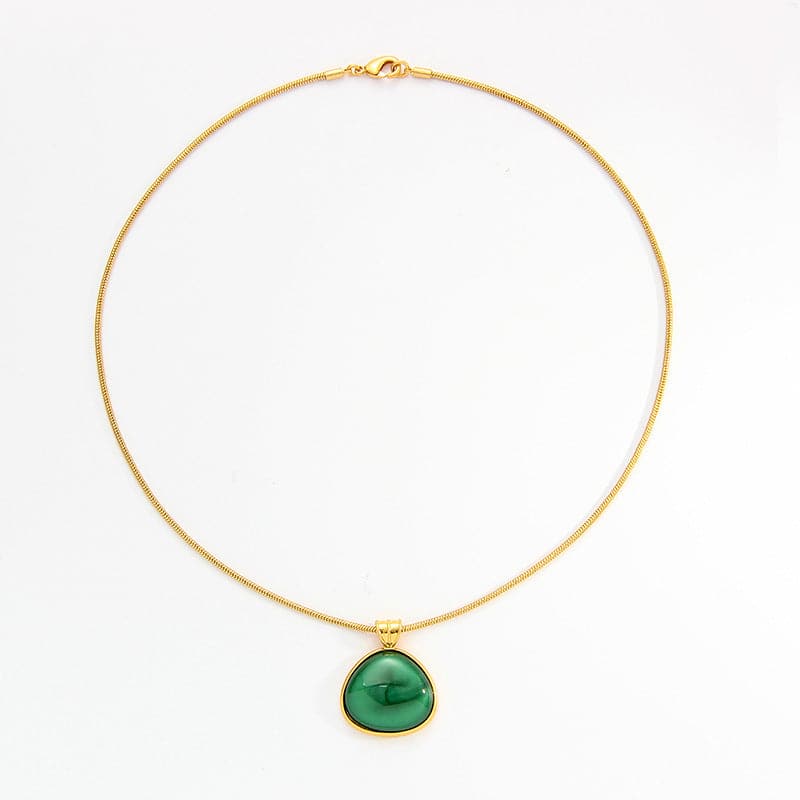 【Mihmily】Natural Lucky Green Pendant Necklace - Vintage and Elegant, Gift for Mother or Wife