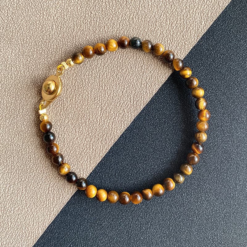 【Mihmily】Natural tiger eye stone bracelet is unique and fashionable - beautiful appearance, brings good luck