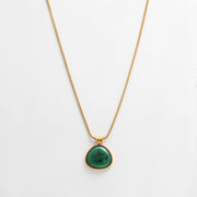 【Mihmily】Natural Lucky Green Pendant Necklace - Vintage and Elegant, Gift for Mother or Wife