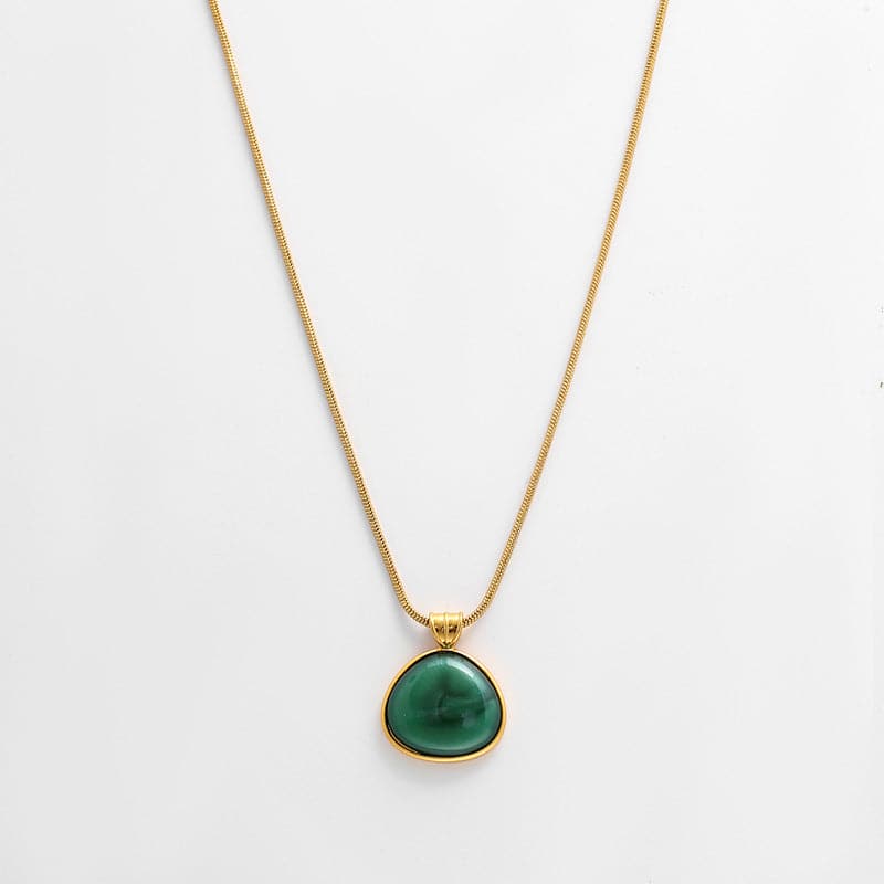 【Mihmily】Natural Lucky Green Pendant Necklace - Vintage and Elegant, Gift for Mother or Wife