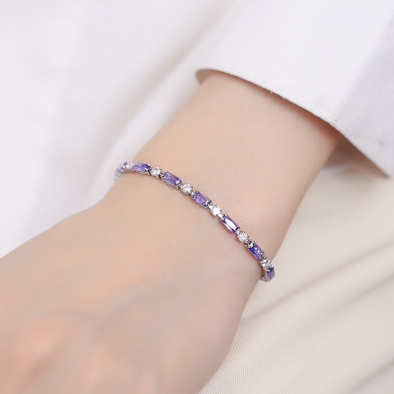 Mihmily brand - Moissanite Amethyst Bracelet, simple and stylish adjustable