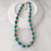 Mihmily brand-natural turquoise necklace, retro fashion personality