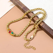 【Mihmily】Vintage inlaid natural gemstone necklace, fashionable and advanced, brings good luck