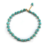 【Mihmily】Vintage turquoise irregular necklace, natural lucky stone