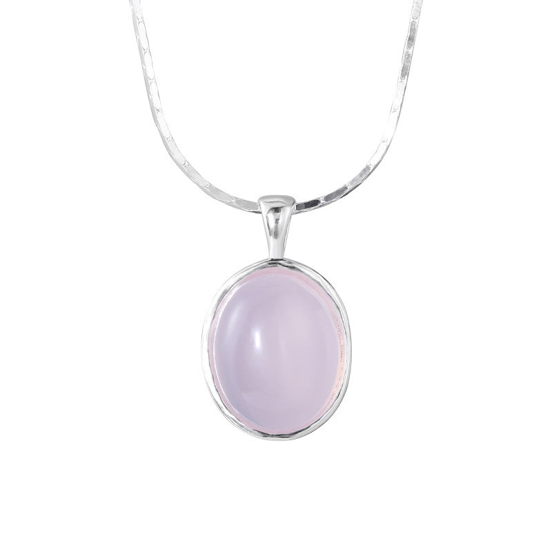 【Mihmily】Natural crystal pink jade necklace, lucky gift, attract love