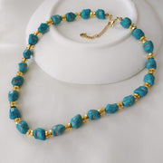 Mihmily brand-natural turquoise necklace, retro fashion personality