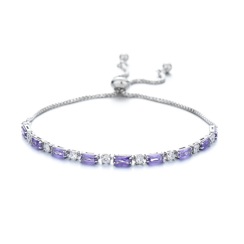 Mihmily brand - Moissanite Amethyst Bracelet, simple and stylish adjustable