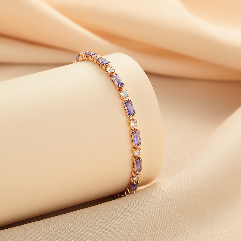 【Mihmily】Amethyst gem bracelet, French retro small exquisite light luxury high-end