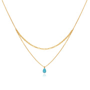 Mihmily brand-Blue Tears Ocean Water Drop Double Necklace, Fashionable and Light Luxury