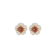 Mihmily brand - South Red Agate and Hetian Jade Flower Earrings, Retro and Fashionable