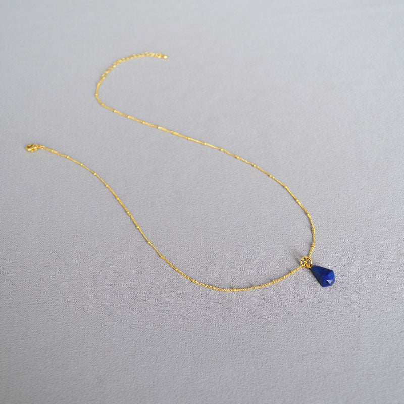 Mihmily brand-natural lapis lazuli pendant necklace, simple and stylish three-dimensional